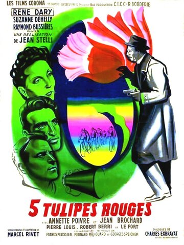 Cinq tulipes rouges