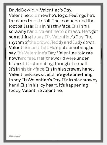Постер «David Bowie: Valentine's Day»